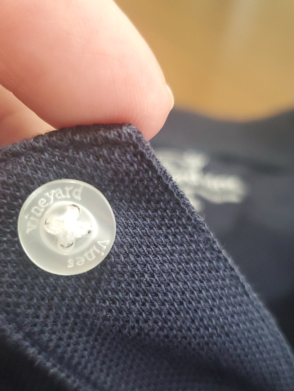 Vineyard Vines  TEEN Navy Polo Shirt with White Whale Logo - Picture 2 of 3
